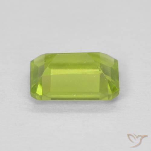 Peridoto Verde claro natural de 1.06 ct, Corte Octágono / Esmeralda, VVS-VS