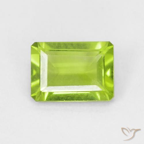 1.08ct Natural Verde claro Peridoto, corte esmeralda, VVS-VS
