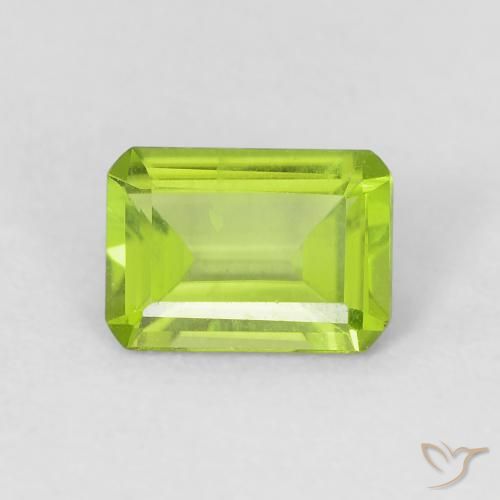 0.92ct Natural Verde claro Peridoto, corte esmeralda, VVS-VS