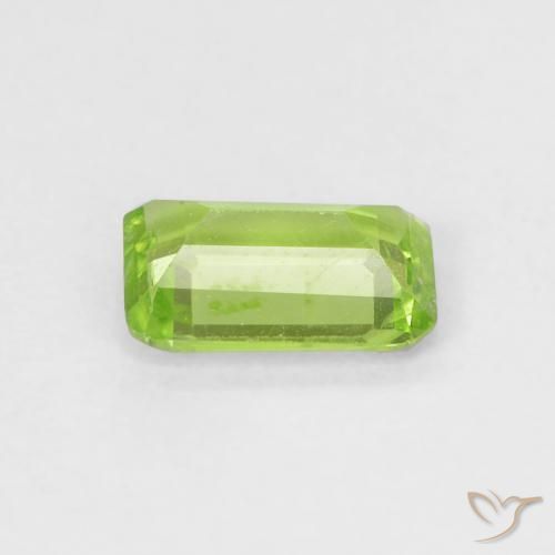 Peridoto Verde vivo natural de 0.54 ct, Corte Octágono / Esmeralda, VS