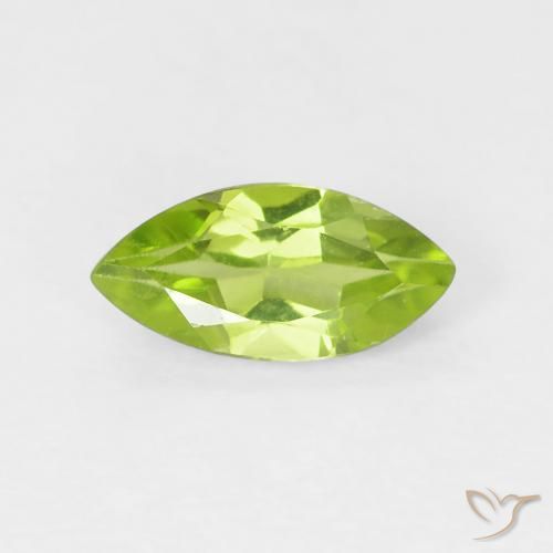 0.60ct Natural Verde medio Peridoto, Marquesa, VS