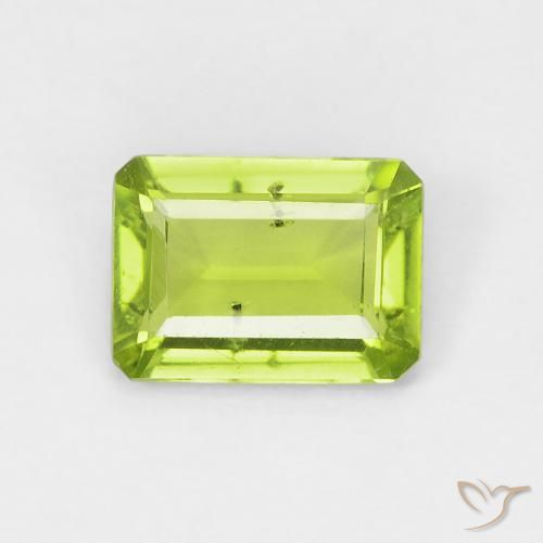 0.93ct Natural Verde claro Peridoto, corte esmeralda, VS-SI