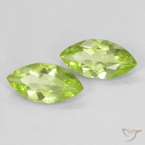 Gemas de Peridoto Verde vivo natural de 0.70 ct, Marquesa, VS