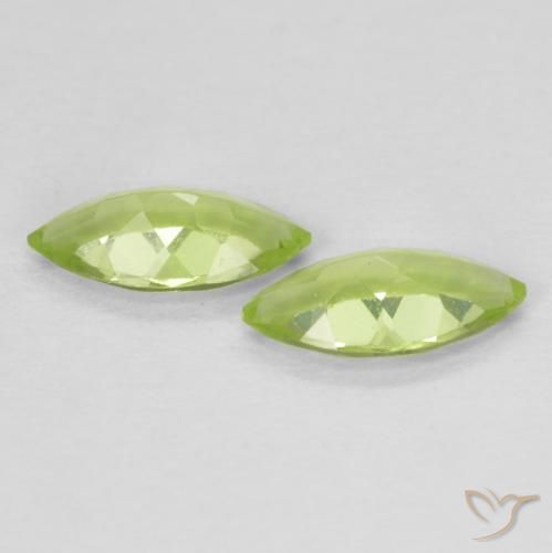 Gemas de Peridoto Verde vivo natural de 0.70 ct, Marquesa, VS