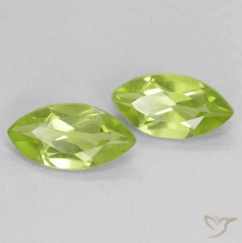 Gemas de Peridoto Verde claro natural de 1.10 ct, Marquesa, VVS