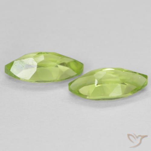 Gemas de Peridoto Verde amarillento natural de 1.24 ct, Marquesa, VVS-VS