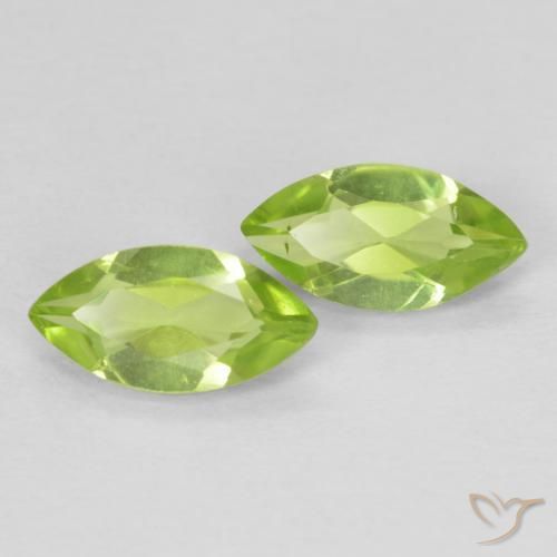 Gemas de Peridoto Verde amarillento intenso natural de 1.23 ct, Marquesa, VVS