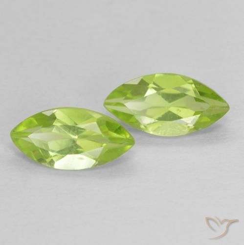 Gemas de Peridoto Verde claro natural de 1.11 ct, Marquesa, VVS-VS