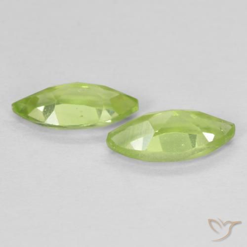 Gemas de Peridoto Verde claro natural de 1.11 ct, Marquesa, VVS-VS