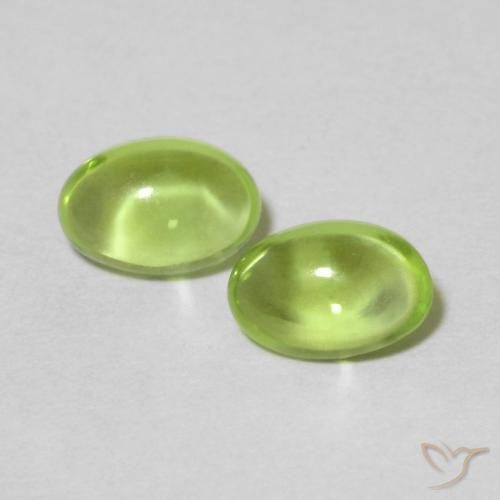 0.98ctw Natural Verde medio Peridoto, Ovalada, Transparente