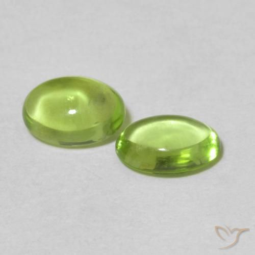 Gemas de Peridoto Verde vivo natural de 1.02 ct, Ovalada, Transparente