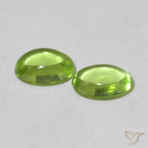 Gemas de Peridoto Verde vivo natural de 1.02 ct, Ovalada, Transparente