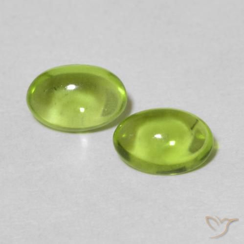 0.93ctw Natural Verde medio Peridoto, Ovalada, Transparente