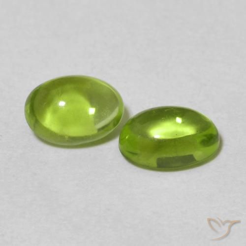 Gemas de Peridoto Verde vivo natural de 1.30 ct, Ovalada, Transparente