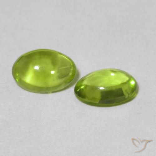 Gemas de Peridoto Verde medio natural de 1.03 ct, Ovalada, Transparente