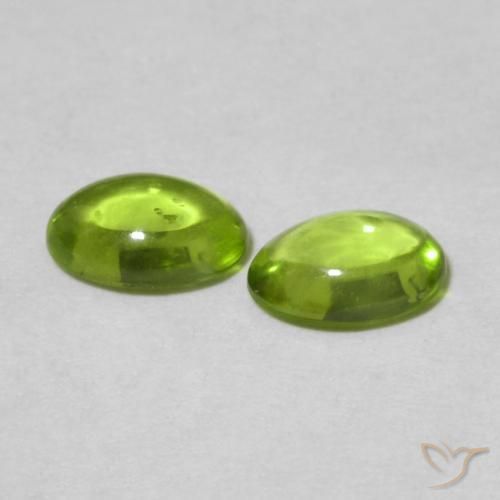 Gemas de Peridoto Verde medio natural de 1.03 ct, Ovalada, Transparente
