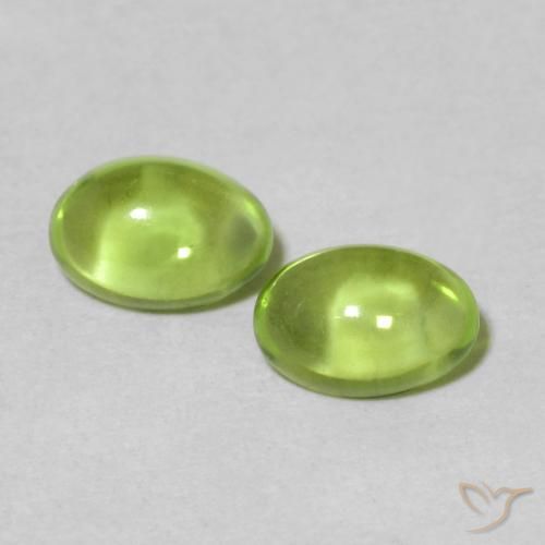 1.12ctw Natural Verde medio Peridoto, Ovalada, Transparente