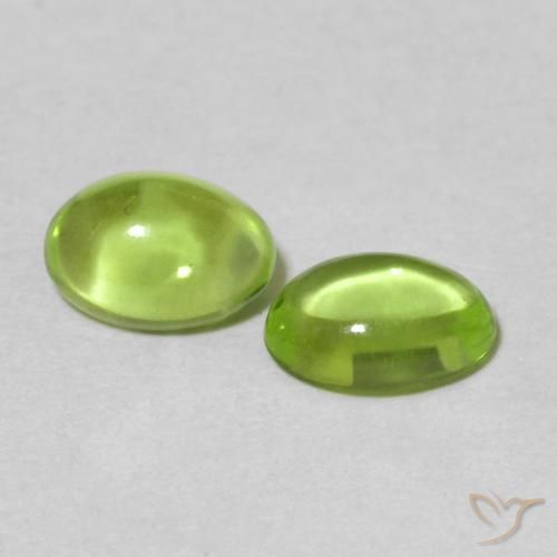 Gemas de Peridoto Verde medio natural de 1.12 ct, Ovalada, Transparente