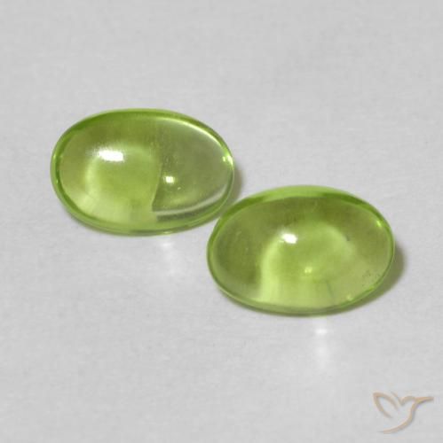 0.89ctw Natural Verde medio Peridoto, Ovalada, Transparente