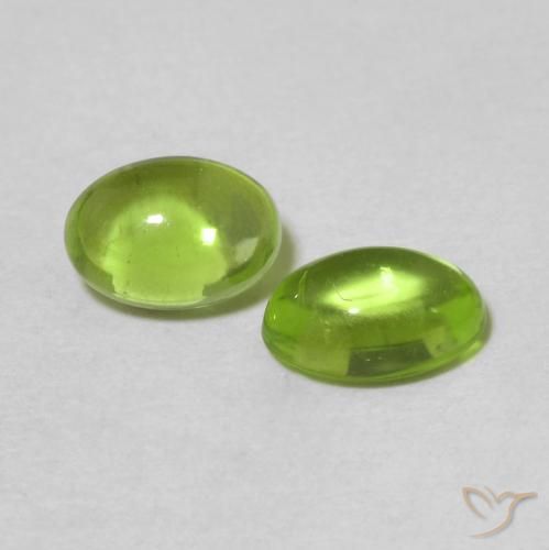 Gemas de Peridoto Verde vivo natural de 1.16 ct, Ovalada, Transparente