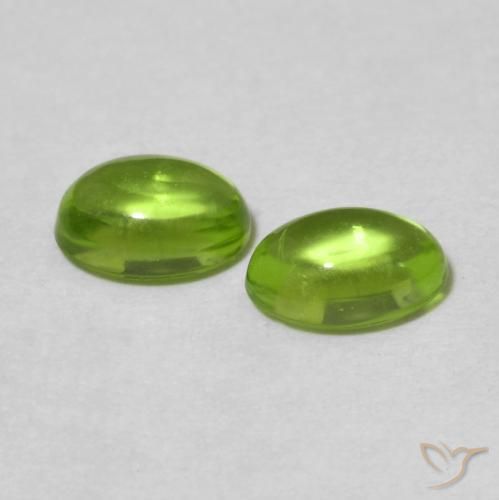 Gemas de Peridoto Verde vivo natural de 1.16 ct, Ovalada, Transparente