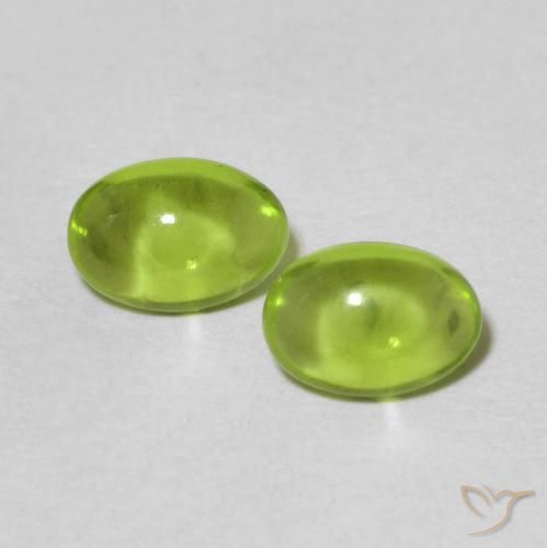 0.98ctw Natural Verde medio Peridoto, Ovalada, Transparente