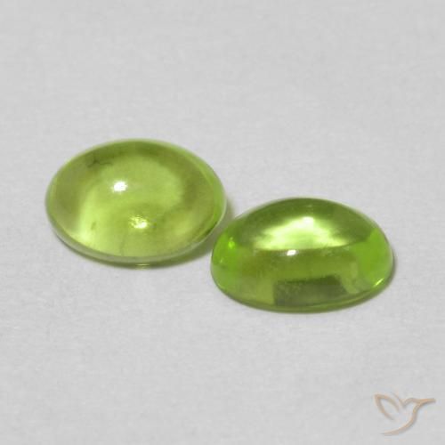 Gemas de Peridoto Verde medio natural de 1.21 ct, Ovalada, Transparente