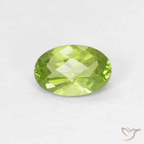 0.57ct Natural Verde claro Peridoto, Ovalada, VS