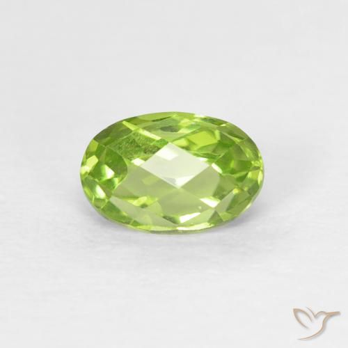 0.73ct Natural Verde vivo claro Peridoto, Ovalada, VS
