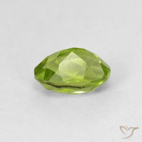 Peridoto Verde vivo natural de 0.70 ct, Ovalada, VVS-VS
