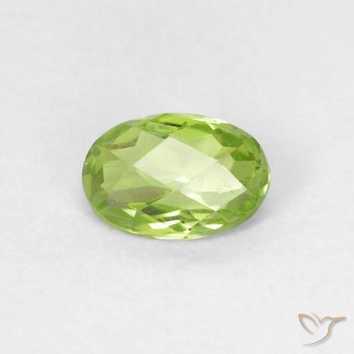 0.58ct Natural Verde vivo claro Peridoto, Ovalada, VVS-VS