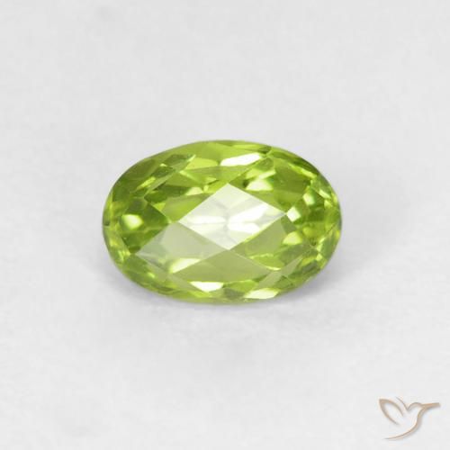 0.72ct Natural Verde claro Peridoto, Ovalada, VVS-VS