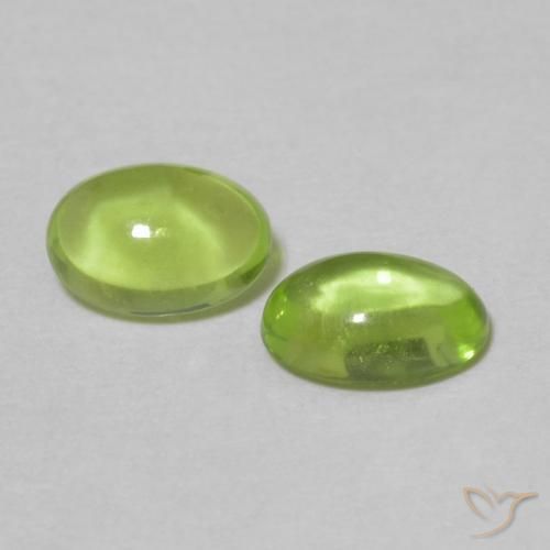 Gemas de Peridoto Verde amarillento natural de 1.14 ct, Ovalada, Transparente