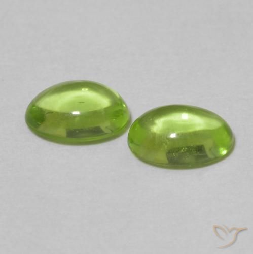 Gemas de Peridoto Verde amarillento natural de 1.14 ct, Ovalada, Transparente
