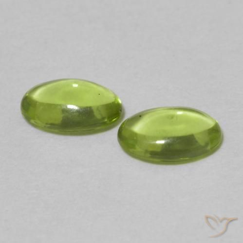 Gemas de Peridoto Verde vivo natural de 0.87 ct, Ovalada, Transparente