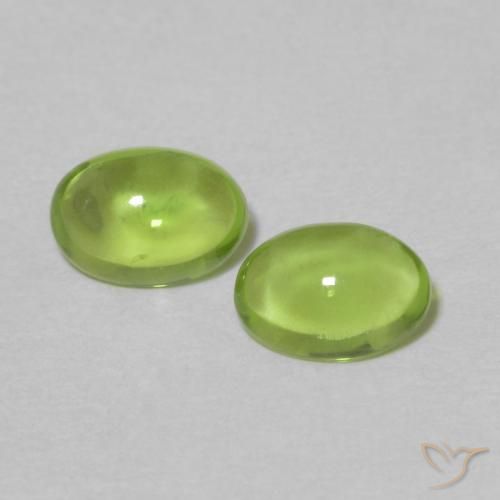 0.99ctw Natural Verde medio Peridoto, Ovalada, Transparente