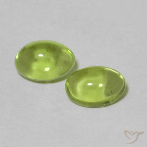 1.08ctw Natural Verde medio Peridoto, Ovalada, Transparente