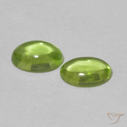 Gemas de Peridoto Verde medio natural de 1.08 ct, Ovalada, Transparente