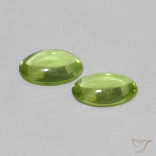 Gemas de Peridoto Verde amarillento natural de 0.82 ct, Ovalada, Transparente