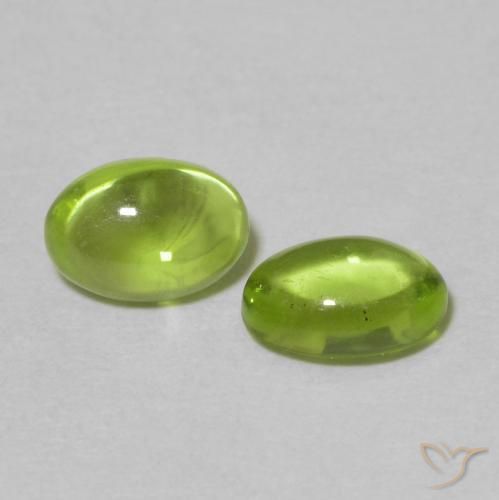 Gemas de Peridoto Verde amarillento natural de 1.21 ct, Ovalada, Transparente