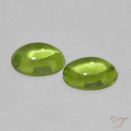 Gemas de Peridoto Verde amarillento natural de 1.21 ct, Ovalada, Transparente
