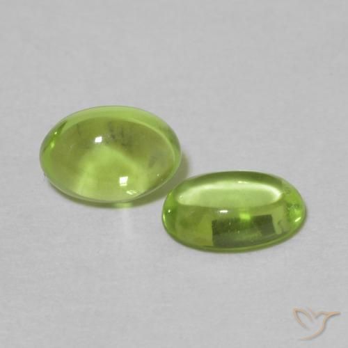 Gemas de Peridoto Verde amarillento natural de 1.11 ct, Ovalada, Transparente