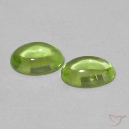 Gemas de Peridoto Verde amarillento natural de 1.11 ct, Ovalada, Transparente