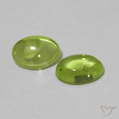 Gemas de Peridoto Verde amarillento natural de 1.06 ct, Ovalada, Transparente