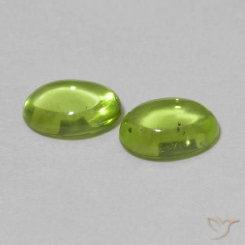Gemas de Peridoto Verde amarillento natural de 1.06 ct, Ovalada, Transparente