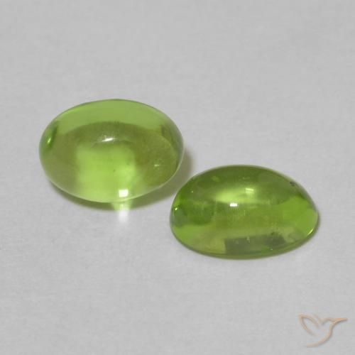 Gemas de Peridoto Verde amarillento intenso natural de 1.35 ct, Ovalada, Transparente