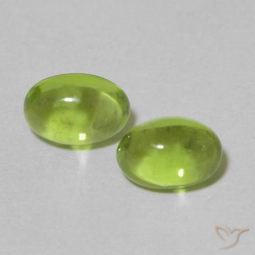 1.25ctw Natural Verde amarillento intenso Peridoto, Ovalada, Transparente