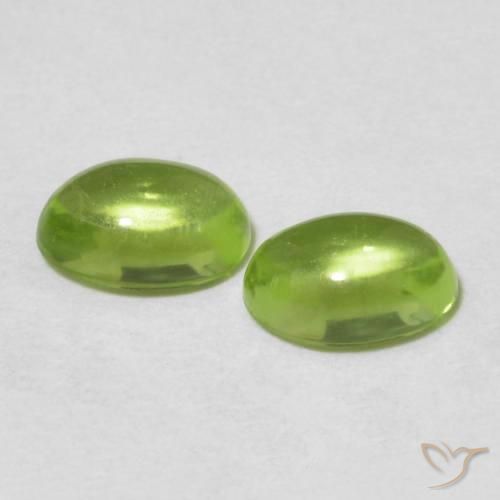 Gemas de Peridoto Verde medio natural de 1.20 ct, Ovalada, Transparente