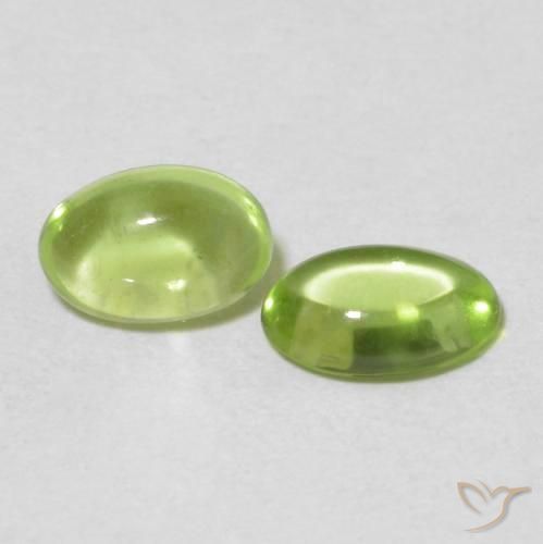 Gemas de Peridoto Verde vivo natural de 1.02 ct, Ovalada, Transparente
