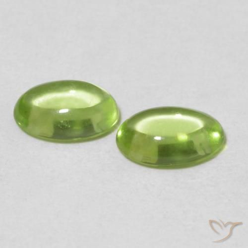 Gemas de Peridoto Verde vivo natural de 1.02 ct, Ovalada, Transparente